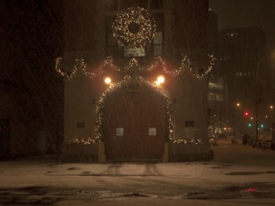 snowfall at night