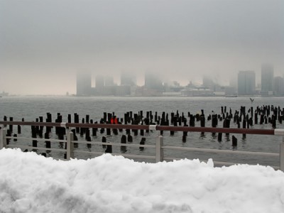 hudson river view and fog