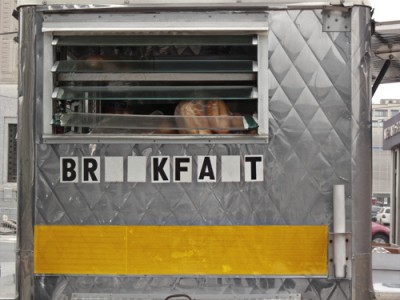 breakfast food truck with letters